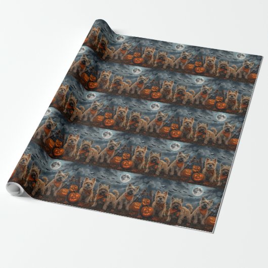 Cairn Terrier Halloween Spoken Cadeaupapier (Uitgerold)