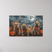 Cairn Terrier Halloween Spoken Canvas Afdruk (Voorkant)