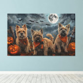 Cairn Terrier Halloween Spoken Canvas Afdruk (Insitu (Houten vloer))