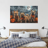 Cairn Terrier Halloween Spoken Canvas Afdruk (Insitu (Slaapkamer))