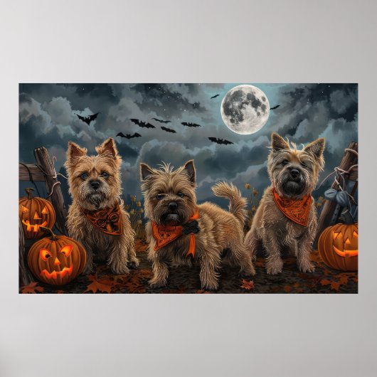 Cairn Terrier Halloween Spoken Poster (Voorkant)