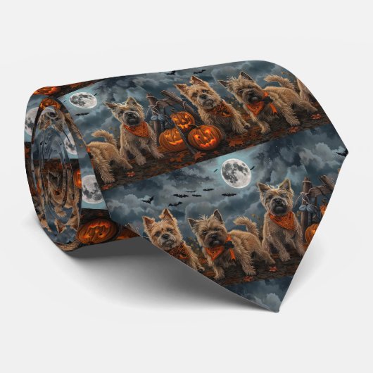 Cairn Terrier Halloween Spoken Stropdas (Opgerold)