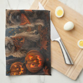 Cairn Terrier Halloween Spoken Theedoek (Quarter Fold)