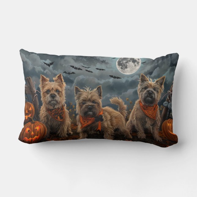 Cairn Terrier Halloween Spokengeest Kussen (Achterkant)