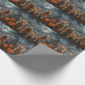 Cairn Terrier Halloween Spooky Cadeaupapier (Hoek)