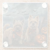 Cairn Terrier Halloween Spooky Glazen Onderzetter (Achterkant)