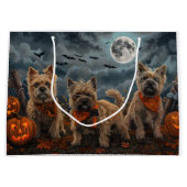 Cairn Terrier Halloween Spooky Groot Cadeauzakje (Voorkant)