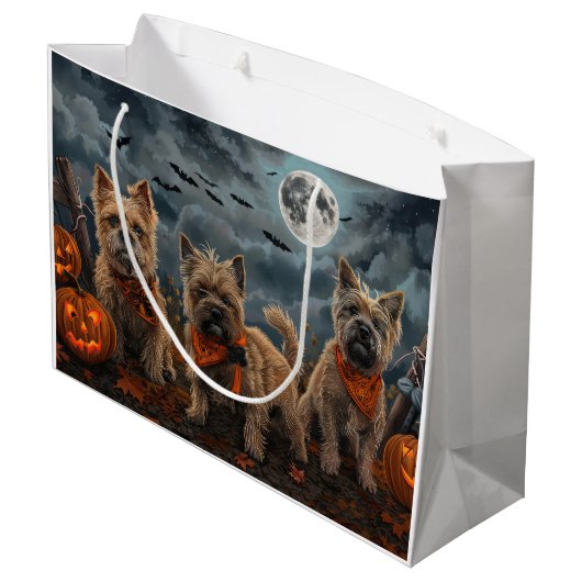 Cairn Terrier Halloween Spooky Groot Cadeauzakje (Achterkant Gekanteld)
