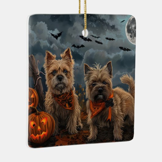 Cairn Terrier Halloween Spooky Keramisch Ornament (Rechts)