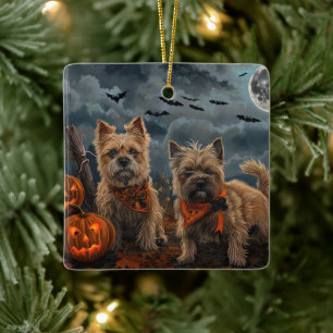 Cairn Terrier Halloween Spooky Keramisch Ornament