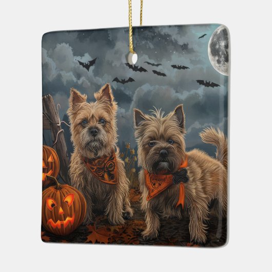 Cairn Terrier Halloween Spooky Keramisch Ornament (Links)