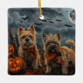 Cairn Terrier Halloween Spooky Keramisch Ornament (Voorkant)