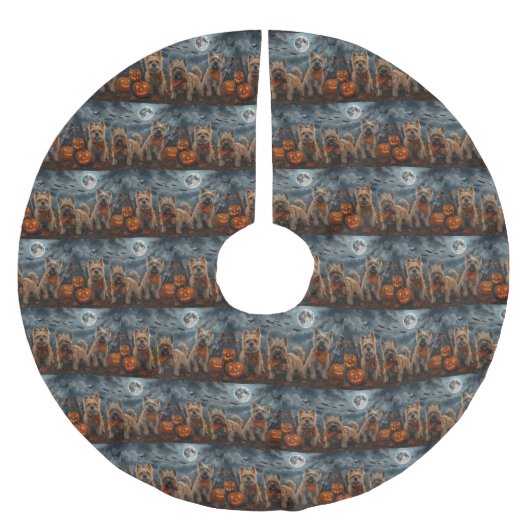 Cairn Terrier Halloween Spooky Kerstboom Rok (Voorkant)