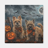 Cairn Terrier Halloween Spooky Magneet (Voorkant)