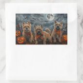Cairn Terrier Halloween Spooky Rechthoekige Sticker (Tas)