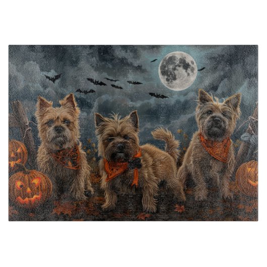 Cairn Terrier Halloween Spooky Snijplank (Voorkant)