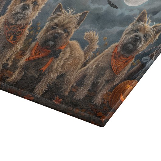 Cairn Terrier Halloween Spooky Snijplank (Hoek)