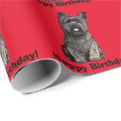 Cairn Terrier Happy Birthday! Cadeaupapier (Rol Hoek)
