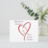 Cairn Terrier Heart behoort tot Briefkaart (Staand voorkant)