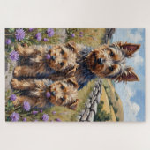 Cairn Terrier Heideveld Kunst Legpuzzel (Horizontaal)