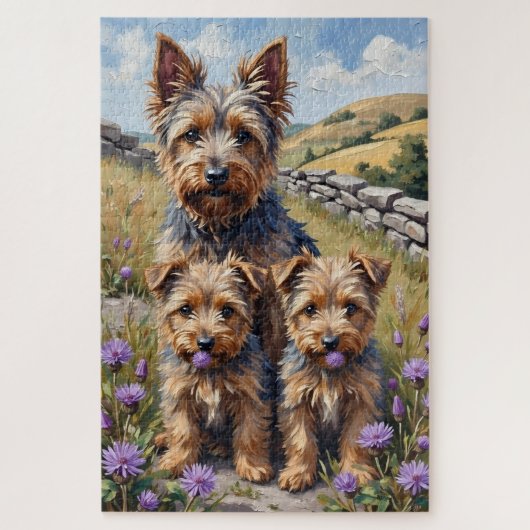 Cairn Terrier Heideveld Kunst Legpuzzel (Verticaal)