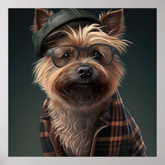 Cairn Terrier Hipster Dog Poster (Voorkant)