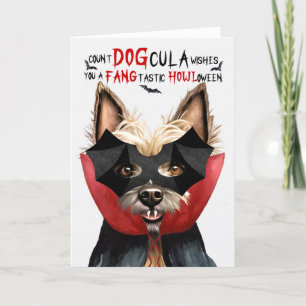 Cairn Terrier Hond Grappig Count DOGcula Halloween Feestdagen Kaart