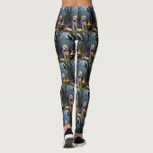 Cairn Terrier hond grillige Halloween schilderij Leggings (Achterkant)