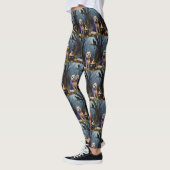 Cairn Terrier hond grillige Halloween schilderij Leggings (Links)