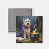 Cairn Terrier hond grillige Halloween schilderij Magneet (Voorkant / Achterkant)