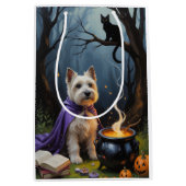 Cairn Terrier hond grillige Halloween schilderij Medium Cadeauzakje (Voorkant)
