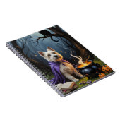 Cairn Terrier hond grillige Halloween schilderij Notitieboek (Rechterzijde)