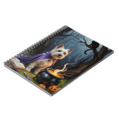 Cairn Terrier hond grillige Halloween schilderij Notitieboek (Linkerzijde)