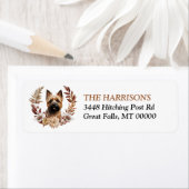 Cairn Terrier Hond Herfst krans Etiket (Insitu)