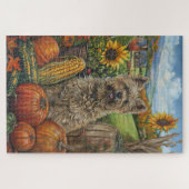 Cairn Terrier Hond Herfst Oogst Thanksgiving Legpuzzel (Horizontaal)
