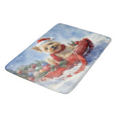 Cairn Terrier Hond in Sledge Laat het Sneeuw Kerst Badmat (Gekanteld)