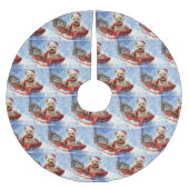 Cairn Terrier Hond in Sledge Laat het Sneeuw Kerst Kerstboom Rok (Voorkant)