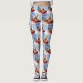 Cairn Terrier Hond in Sledge Laat het Sneeuw Kerst Leggings (Voorkant)