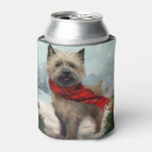 Cairn Terrier Hond in Sneeuw Kerstmis Blikjeskoeler (Blikje Voorkant)