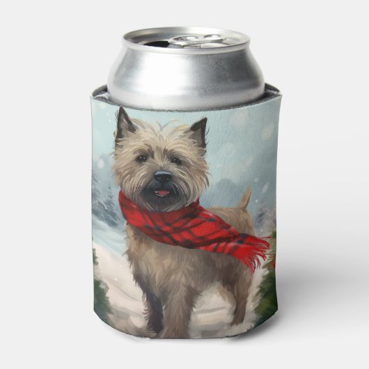 Cairn Terrier Hond in Sneeuw Kerstmis Blikjeskoeler (Blikje Voorkant)