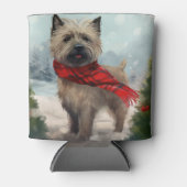 Cairn Terrier Hond in Sneeuw Kerstmis Blikjeskoeler (Voorkant)