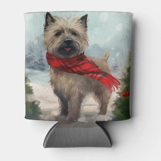 Cairn Terrier Hond in Sneeuw Kerstmis Blikjeskoeler (Voorkant)