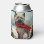 Cairn Terrier Hond in Sneeuw Kerstmis Blikjeskoeler (Blikje Achterkant)