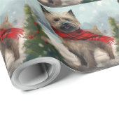Cairn Terrier Hond in Sneeuw Kerstmis Cadeaupapier (Rol Hoek)