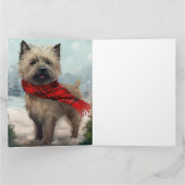 Cairn Terrier Hond in Sneeuw Kerstmis Kaart (Binnen)
