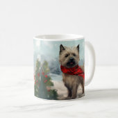 Cairn Terrier Hond in Sneeuw Kerstmis Koffiemok (Voorkant rechts)
