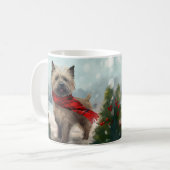 Cairn Terrier Hond in Sneeuw Kerstmis Koffiemok (Voorkant links)