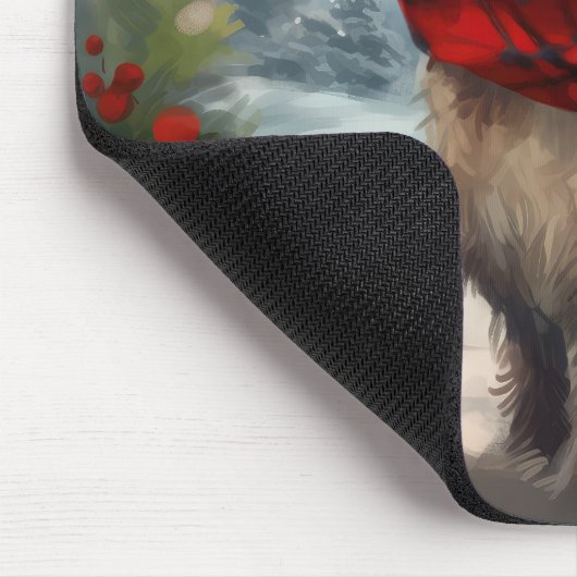 Cairn Terrier Hond in Sneeuw Kerstmis Muismat (Hoek)