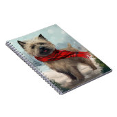 Cairn Terrier Hond in Sneeuw Kerstmis Notitieboek (Rechterzijde)
