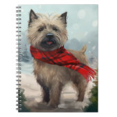 Cairn Terrier Hond in Sneeuw Kerstmis Notitieboek (Voorkant)